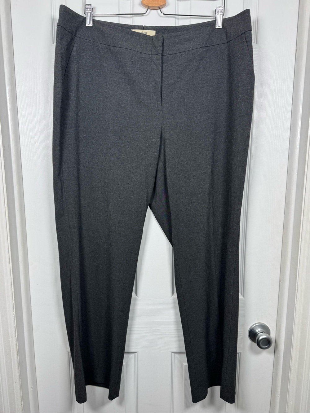 Sejour Curvy Fit Charcoal Gray Ankle Dress Pants Stretch 16W